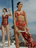 Women's Sexy Push-Up Two-Piece Swimsuit Slimming Patchwork Bikini Bodysuit Beachwear Cover-Up Female Swimwear 2025
