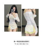 New Swimsuit for Women, Split Long Sleeved Sun Protection, Fresh and Sweet, Pure Desire, Beach Three Piece Swimsuit Set