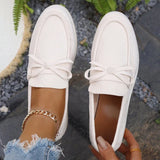 Solid Color Faux Suede Flat Shoes Women Spring Autumn Plus Size Bowknot Flats Woman Round Toe Non Slip Casual Shoes Female
