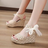 2026 Women's Wedges Sandals Summer  Mesh Peep Toe Platform High Heel Women Sandals