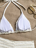 Vintage Two Piece Bikini Set 2026 Women White Black Starfish Ornament Push Up High Waist Swimsuit Holiday Bathing Suit Swimwear