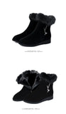 Plush Womens Boots Comfortable Hick-soled Fur Shoes Fashion Ladies Shoes Zipper Women Vulcanized Shoes Anti-slip Chaussure Femme
