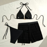 2026 Triangle String Bikinis Women 3 Pieces Swimwear Female & Beach Skirt Sexy Swimsuit Bathers Bathing Swimming Swim Suit Beach