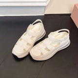 Ladies Shoes 2026 High Quality Buckle Strap Women's Sandals New Closed Toe Office and Career Summer Solid Wedge Sandals