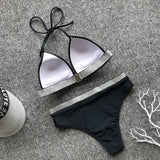 2025 Push Up High Waist Bikini Women Swimsuit Female Swimwear Two Pieces Bikini Set Halter Bra Cup Bathing Suit Swim Beach Wear