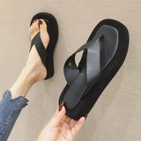 2025 Women's Flat Flip Flops Sandals Black White Summer Shoes Casual Outdoor Wear Beach Vacation Slides