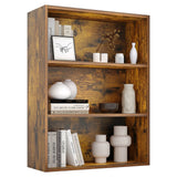 JHK Four Tier Wooden Floor Standing Open Bookshelf For Living Room Home Office