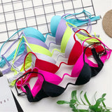 New Sexy V-bar Underwired Bra Push Up Bikini Women Swimwear Female Swimsuit Two-pieces Set V Wire Bather Bathing Suit Swim V1732