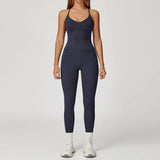 2-Piece Women's Fashion Yoga Set Beautiful Back Slimming Naked Comfort Set Outdoor Sports Running Fitness Leisure Set