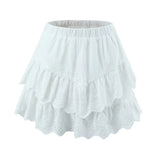 Foridol Summer Off Shoulder White Lace Skirt Set Dress Women Outfits Ruffles Tiered Mini Flower Embriodery Two Pieces Beach Suit