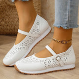 White Hollow Out Platform Sneakers Women 2025 Plus Size 36-43 Breathable Sports Shoes Woman Comfort Non Slip Walking Flats Mujer