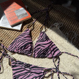 Zebra Print Micro Bikinis Sets Two Pieces Women Halter Metal Ring Swimsuit Brazilian Summer Bathing Suit Swimwear Swimming Suit