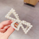 Pearl Claw Clips Crab Geometric Hairpins For Women Girl Korean Bow Hollow Hair Accessories Bath Clip Headwear Barrettes
