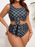 2026 Large Plus Big Size Swimsuit Women Sporty Bikinis High Waist Neck Swimwear Female Bathers Bathing Swimming Swim Suit 5XL