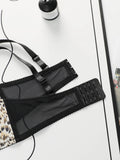 Women's Oversized Underwear With Pull-up And Anti Sagging Black Leopard Print Lace Design Suitable For Plump Women XL-4XL A2551