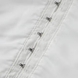 Women's Solid Color Short Sleeve Tops Eyelet V Neck Button Down Slim Fit Shirts Fashion Summer Retro Casual Cropped Blouse