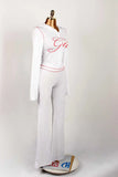 2026 New Women Ins Fashion Solid Color Sexy Straight Shoulder Contrast Stitch Long Sleeve 2 Piece Outfit