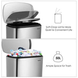 Stainless Steel Kitchen Step Trash Can With Foot Pedal