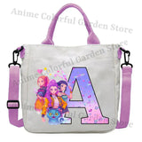 KPop Demon Hunters Canvas Shoulder Bag for Boys Girls Cartoon Letter Printed Crossbody Pouch Students Portable Fashion Handbag