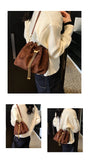2026 Soft Commuting Crossbody Bags Faux Suede Sewing Hot Sale Bags for WomenThread Solid Color String Women's Handbags