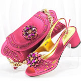 doershow  Italian Shoe and Bag Set New 2024 Women Shoes and Bag Set In Italy olive Italian Shoes with Matching Bag HMP1-16