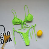 21 Colors New Sexy Bikini Women Solid Leopard Floral Print Swimwear Swimsuit Female Bandage Strap Beach Bikinis Set Bathing Suit