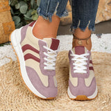 Fashion Mixed Color Women's Sneakers 2026 Spring Lace Up Non Slip Sport Shoes Women Comfort Thick Sole Running Walking Shoes