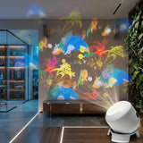 USB Powered 360° Rotating Dynamic Ambient Light LED Ocean Projector Night Light Ocean-Themed Decor Lamp for Living Room Bedroom