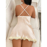 Champagne-coloured Nightdress Wedding Evening Gown Summer Nightdress Strappy Backless Lingerie Sexy Nightwear Woman Night Dress