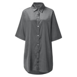 New Women's Solid Color Silky Comfortable Soft Pajamas Sexy Short Sleeve Nightshirt Smooth & Skin-Friendly Home Sleepwear Lounge