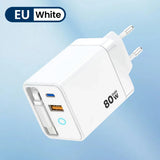 Elough 80W USB Type C Charger with Retractable Cable PD Fast Charging For iPhone 16 Laptop Macbook Phone cargador carga rápida