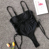 Sexy Lace Up Tummy Cut Out Monokini One Piece Swimsuit Women Swimwear Female Leopard Thong Bather Bathing Suit Swim Wear V1290