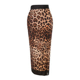 S - XXL 2026 Leopard With Skirt Long Sleeve One Piece Swimsuit Women Swimwear Female High Cut Leg Bather Bathing Suit Swim V7352