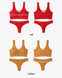 Sexy seamless underwear set push-up bra vest sports breathable push-up set