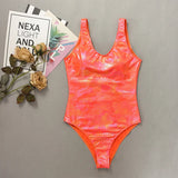 sexy glitter snake scales metallic swimsuit one piece backless bikini thong swimwear bodysuits women biquini bathing suits