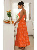 Foridol Ruffles Straight Elegant Women's Dress Summer Printed Boho Beach Maxi Dress Spaghetti Strap Floral Blue Sundress 2025
