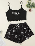 Leopard Print Sling Sleepwear Women's Pajamas Set Sexy Lingerie V-Neck Sleeveless Top and Shorts Sets Pyjamas Homewear
