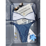 XS - L 2026 Printed Polka Dot Bikini Female Swimsuit Women Swimwear Two-pieces Bikini Set Plaid Bather Bathing Suit Swim V8039