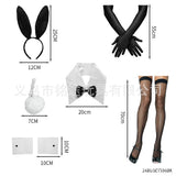Easter Bunny Girl Cosplay 3-Piece Prop Set - Satin Headband Fluffy Rabbit Tail for Halloween Christmas
