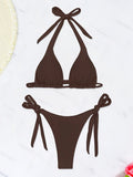 Triangle String Bikini 2026 Women Halter Swimsuit Solid Sexy Swimwear Female Bathers Bathing Swimming Swim Suit Beachwear
