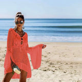 Sexy Cover Up Bikini Women Swimsuit Cover-up Beach Bathing Suit Beach Wear Knitting Swimwear Mesh Beach Dress Tunic Robe