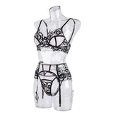 Toucheart Sexy Lingerie Set Mesh Lace Patchwork Sexy Underwear with Ring Waist Seal Women's Underwear Exotic Style Sexy Suit New