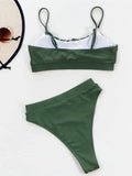 Bikini 2026 Sexy Solid High Waist Pleated Swimwear Swimsuit Women Bikinis Set Bathing Suit Beach Bikini Female Push Up Banadores