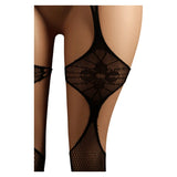 Crotchless Lingerie For Women Fishnet Teddy Bra Set Sexy Erotic Mesh Hollow Bodystockings Lace Hot Hanging Neck Bodysuits Sets
