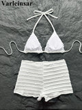 Sequins Starfish Halter High Waist Bikini Female Swimsuit Women Swimwear Two-Pieces Bikini Set Bather Bathing Suit Swim V8215