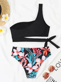 One Shoulder Bikini Set Sexy 2025 Swimsuit Women Solid Padded Swimwear Female Bathers Bathing Swimming Swim Suit Beachwear