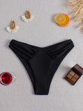 2026 Black Sexy Swimsuit Only Pants High Cut Swimwear Women Solid Bathers Bathing Swimming Trunks Swim Suit Female XXL