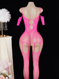 One Piece Open Bra Crotchless Underwear For Sex Lace Transparent Sexy Lingerie Plus Size Bodysuit Babydoll Dress Erotic Costumes
