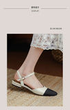 New 2025 Summer Women's Sandals Elegant Medium Heel Toe Mules Comfortable Office Women's Shoes Buckle Heels Dress Shoes