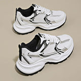 Comfortable Breathable Mesh Walking Sports Shoes Women Non Slip Platform Sneakers Woman Mix Color Lace Up Casual Shoes Mujer